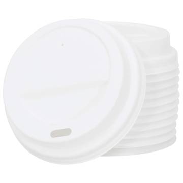 Paper Coffee Cup Lids Ø80 mm - 1000 pcs White Plastic