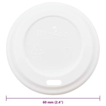 Paper Coffee Cup Lids Ø80 mm - 1000 pcs White Plastic