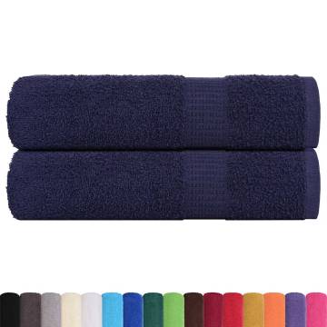 Navy Blue Shower Towels 2 pcs - 100% Cotton, 70x140 cm