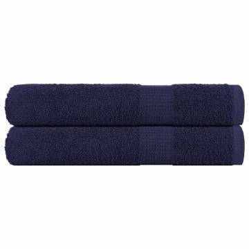 Sauna Towels 2 pcs Navy Blue - 100% Cotton, 80x200 cm