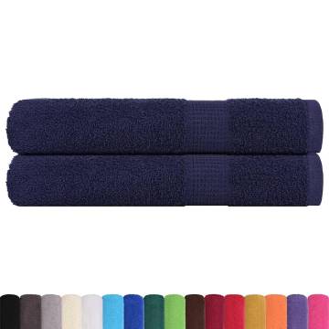 Sauna Towels 2 pcs Navy Blue - 100% Cotton, 80x200 cm