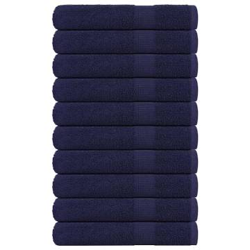 10 Pcs Navy Blue Sauna Towels - 100% Cotton, 360 gsm, Hygienic