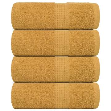 Soap Towels 4 pcs Gold 30x30 cm 100% Cotton - Hipomarket UK