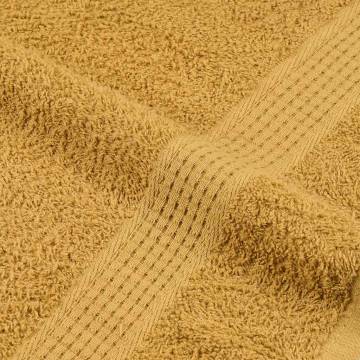 Hand Towels 10 pcs Gold 50x100 cm - 100% Cotton & Soft | HipoMarket