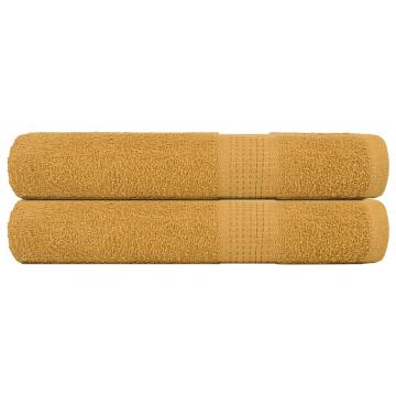 Sauna Towels 2 pcs Gold 80x200 cm - 100% Cotton | HipoMarket