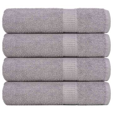 Shower Towels 4 pcs Grey - 100% Cotton, Absorbent & Soft