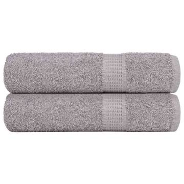 Soft Grey Bath Towels (2 pcs) - 100% Cotton | 360 GSM