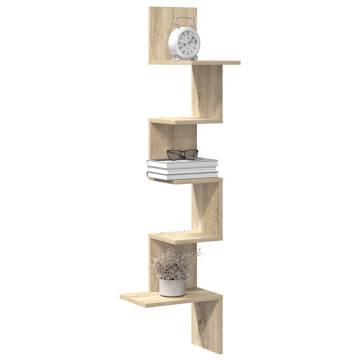 Wall Corner Shelf Sonoma Oak - 32x32x127.5 cm | HipoMarket