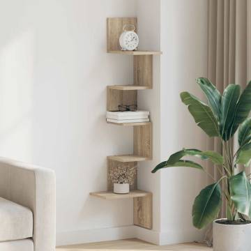 Wall Corner Shelf Sonoma Oak - 32x32x127.5 cm | HipoMarket