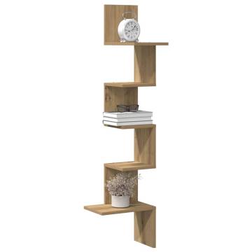 Wall Corner Shelf Artisan Oak 32x32 cm | Durable & Space-Saving