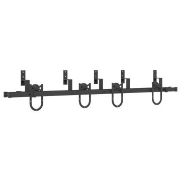 Sliding Door Hardware Kit 183 cm Steel Black - Hipomarket