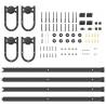 Sliding Door Hardware Kit 183 cm Steel Black - Hipomarket