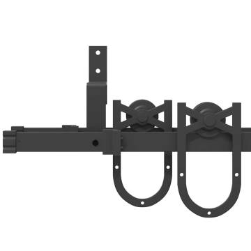 Sliding Door Hardware Kit 183 cm Steel Black - Hipomarket