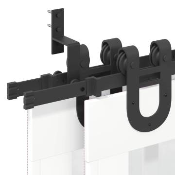 Sliding Door Hardware Kit 200 cm Black Steel - Durable & Easy Install