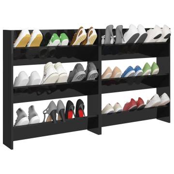 Stylish High Gloss Black Wall Shoe Cabinets - Organize Your Space