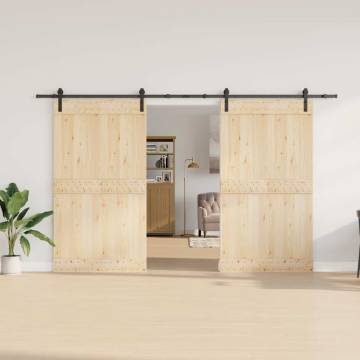 Sliding Door Hardware Kit 183 cm Steel Black - Durable & Quiet