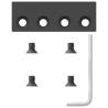 Sliding Door Hardware Kit 183 cm Steel Black - Durable & Quiet