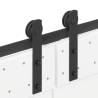 Sliding Door Hardware Kit 183 cm Steel Black - Durable & Quiet