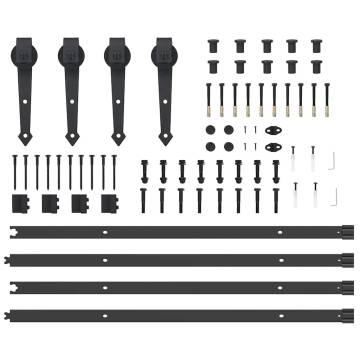 Sliding Door Hardware Kit 213.5 cm - Steel Black | HipoMarket