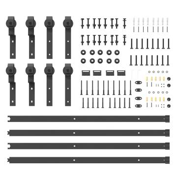 Sliding Door Hardware Kit 200 cm Steel Black - Durable & Reliable