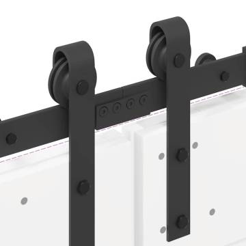 Sliding Door Hardware Kit 200 cm Steel Black - Durable & Reliable