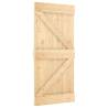 Solid Pine Sliding Door with Hardware Set - 95x210 cm