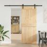 Sliding Door with Hardware Set - Solid Wood Pine 85x210 cm