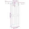 Sliding Door with Hardware Set - Solid Wood Pine 85x210 cm