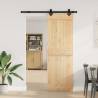 Sliding Door with Hardware Set 70x210 cm Solid Wood Pine