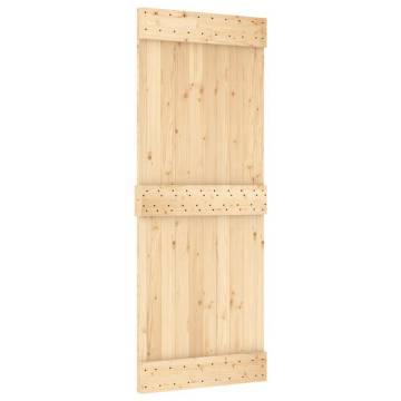 Pine Sliding Door 80x210 cm with Hardware Set - Stylish & Secure