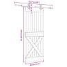 Solid Wood Pine Sliding Door with Hardware Set - 80x210 cm