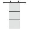  Sliding Door with Hardware Set 90x205 cm Tempered Glass&Aluminium Size 90 x 205 cm (183 cm) Quantity in Package 1 Model 2 horizontal bars Pattern matt 