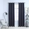 Blackout Curtains with Metal Rings 2 pcs Anthracite 140x175 cm Colour anthracite Size 140 x 175 cm Quantity in Package 1 