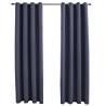 Blackout Curtains with Metal Rings - 140x175 cm Anthracite