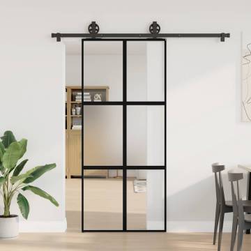 Modern Sliding Door with Hardware Set | 90x205 cm Glass & Aluminium