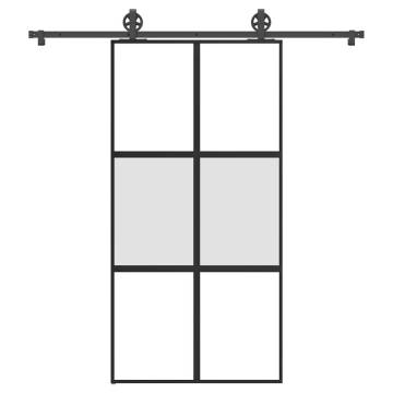 Sliding Door with Hardware Set - 102.5x205 cm Tempered Glass