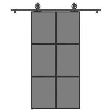 Sliding Door with Hardware Set 102.5x205 cm | Modern Tempered Glass