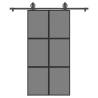  Sliding Door with Hardware Set 102,5x205 cm Tempered Glass&Aluminium Size 102.5 x 205 cm (183 cm) Quantity in Package 1 Model 3x2 grids Pattern dark transparent 