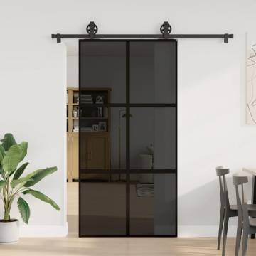 Sliding Door with Hardware Set 102.5x205 cm | Modern Tempered Glass