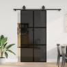 Sliding Door with Hardware Set 102.5x205 cm | Modern Tempered Glass