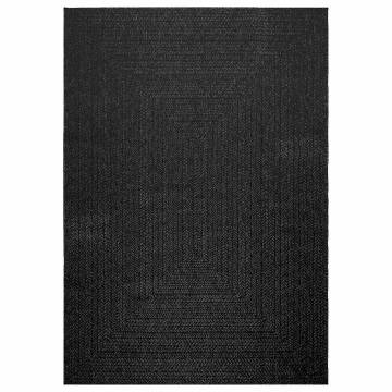 Rug ZIZUR Anthracite 160x230 cm | Jute Look Indoor & Outdoor