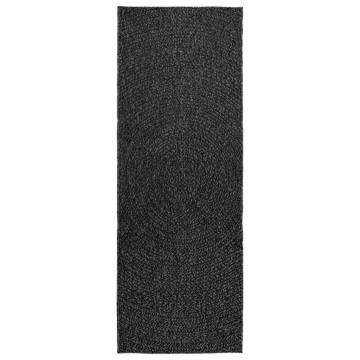 Rug ZIZUR Anthracite 80x200 cm - Durable Jute Look