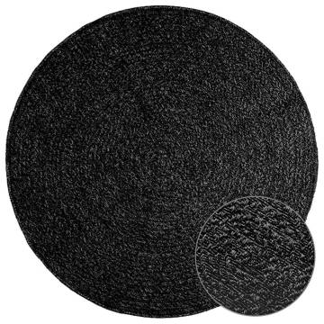 Rug ZIZUR Anthracite Ø 120 cm - Jute Look for Indoor & Outdoor