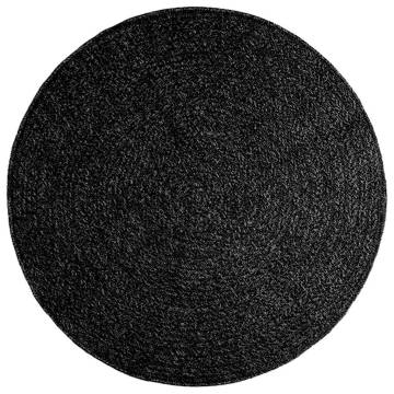 Rug ZIZUR Anthracite Ø 120 cm - Jute Look for Indoor & Outdoor