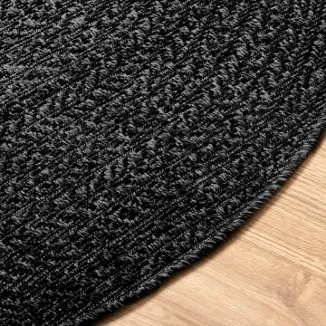 Rug ZIZUR Anthracite Ø 120 cm - Jute Look for Indoor & Outdoor