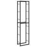 Firewood Rack Black 50x30x209 cm - Durable Steel Storage