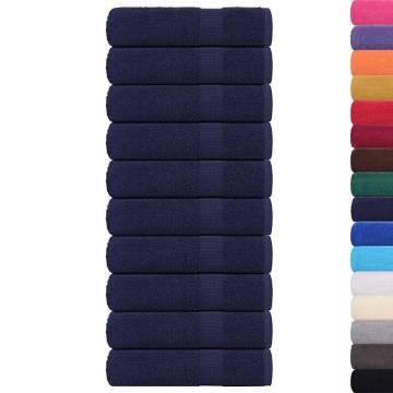 10 Pcs Navy Blue Shower Towels - 100% Cotton, 70x140 cm