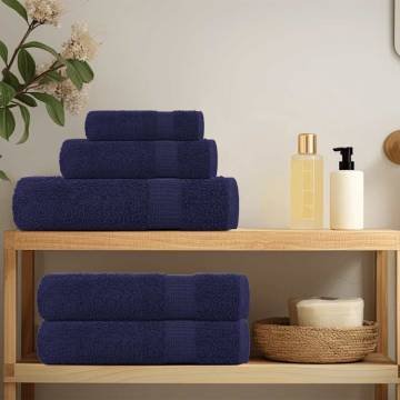 10 Pcs Navy Blue Shower Towels - 100% Cotton, 70x140 cm