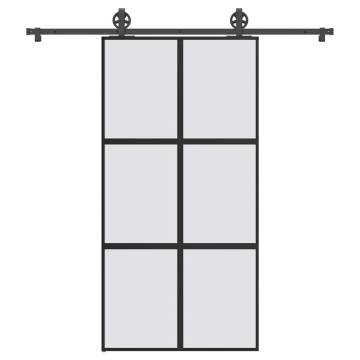 Modern Sliding Door with Hardware Set - Tempered Glass & Aluminium