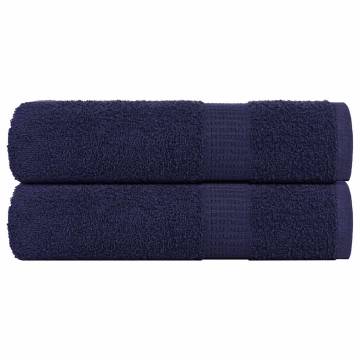 Hand Towels 2 pcs Navy Blue | 100% Cotton | 50x100 cm